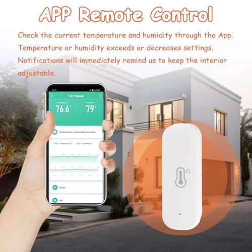 WiFi Hygrometer Thermometer Sensor, Indoor Outdoor Wireless Temperature Humidity Sensor, with Remote Monitor and Alert — Home Climate Control, JAMHER