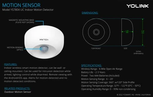 Wireless Smart Motion Detector — Motion Sensors, YoLink
