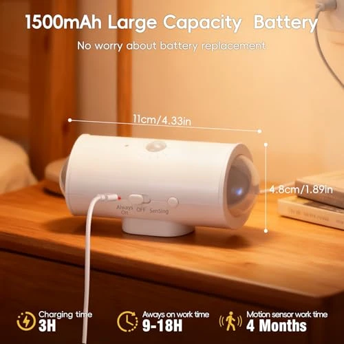 Wireless Wall Sconce with Remote, Motion Sensor, 16 Colors Changing, Dimmable, Rechargeable Battery, 4-Pack — Wall Lighting, Hirzsjoy