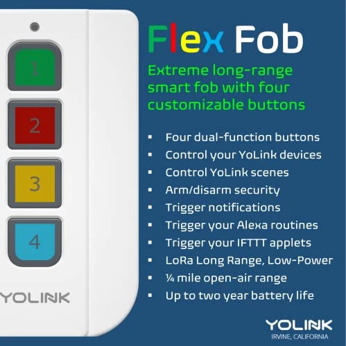 4-Button Smart Fob with Hub — Remote Controls, YoLink