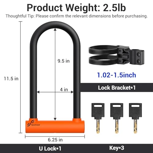 Bike U Lock — U-Lock, Sportneer