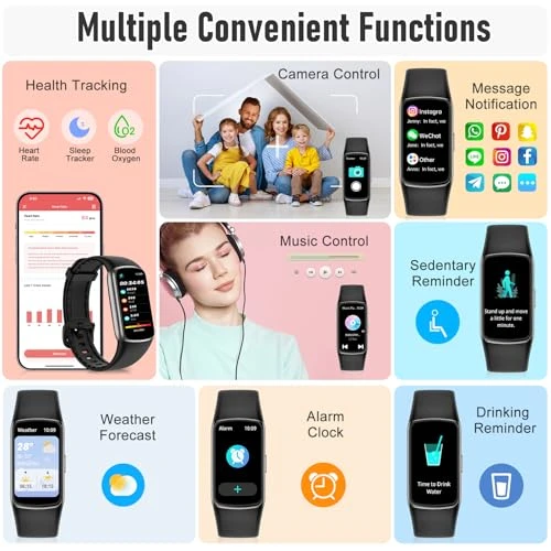 Fitness Tracker with Heart Rate, Blood Oxygen, Sleep Monitor, 123 Sports Modes, Waterproof — Smartwatches, Zeacool