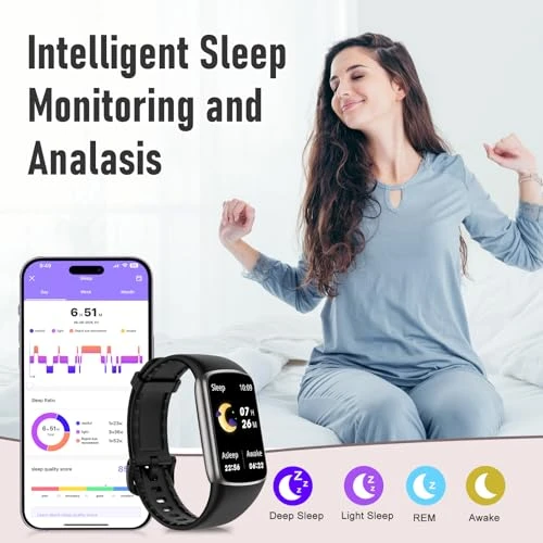 Fitness Tracker with Heart Rate, Blood Oxygen, Sleep Monitor, 123 Sports Modes, Waterproof — Smartwatches, Zeacool