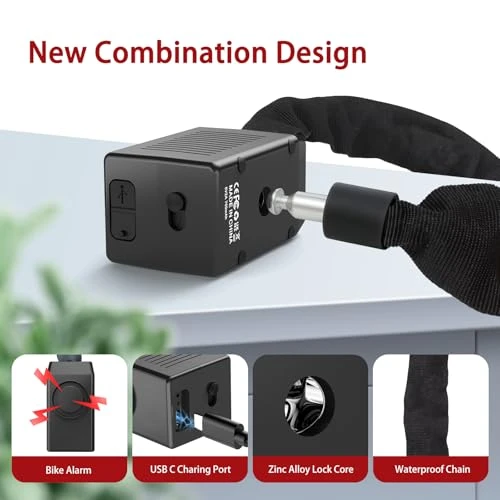 Smart Alarm Bike Lock — Cable, BANGTING