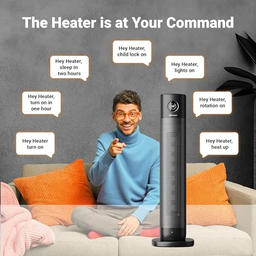 Tower Space Heater with Offline Voice Control — Portable Heating Solutions, Emerson