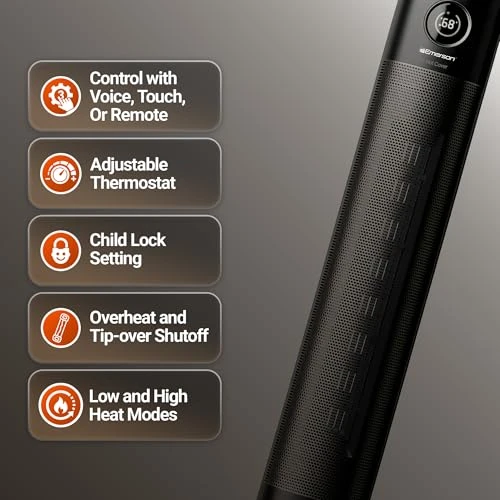 Tower Space Heater with Offline Voice Control — Portable Heating Solutions, Emerson