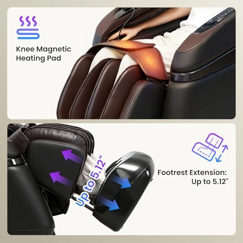 4D Music Rhythm Massage Chair Full Body with Zero Gravity, SL-Track Shiatsu Recliner, Knee Heating Blanket, AI Voice,... — Beds & Tables, KTENTITO