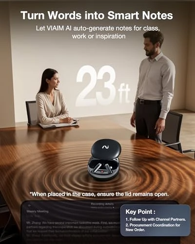 AI Voice Recorder Earbuds with Transcription and Noise Cancellation — Voice Recognition & Productivity Software, VIAIM