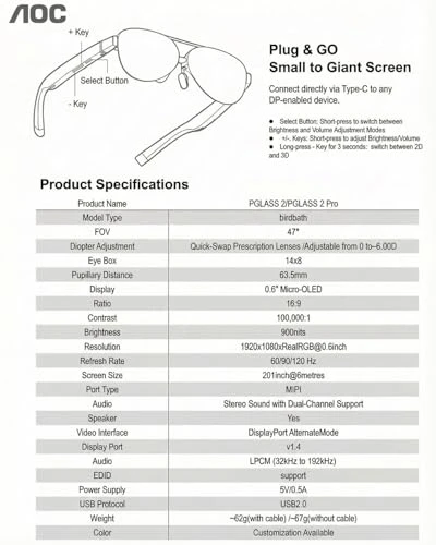 Air Mega AR/XR Glasses — Immersive Viewing, AOC