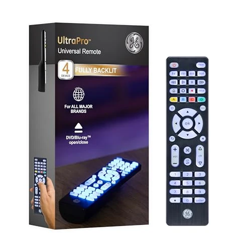 Blue Backlit Buttons Universal Remote Control — Remote Controls, GE