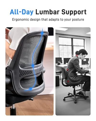 Ergonomic Mesh Office Chair with Flip-Up Arms — Smart Chairs, amseatec