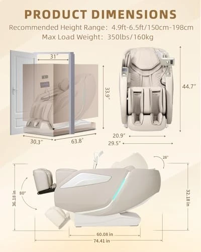 Full Body Zero Gravity Massage Chair with Body Scan, 4D Shiatsu, Heated, AI Voice Control, Bluetooth Speaker — Chairs, RelaxRelife