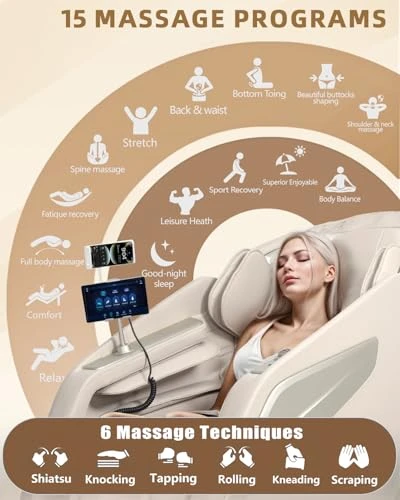 Full Body Zero Gravity Massage Chair with Body Scan, 4D Shiatsu, Heated, AI Voice Control, Bluetooth Speaker — Chairs, RelaxRelife