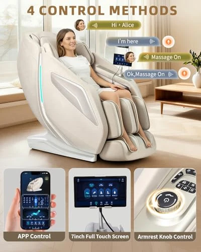 Full Body Zero Gravity Massage Chair with Body Scan, 4D Shiatsu, Heated, AI Voice Control, Bluetooth Speaker — Chairs, RelaxRelife