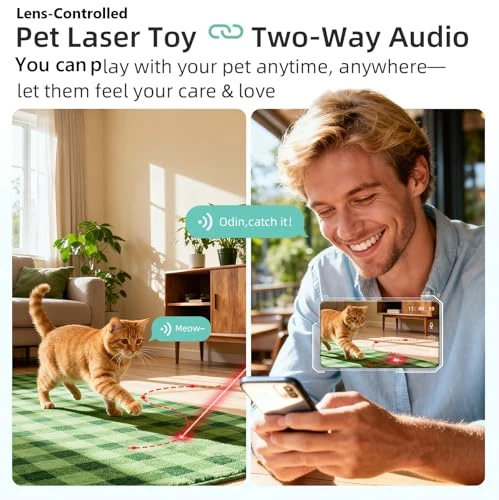 Indoor Pet Camera with Auto-Tracking, Cat Laser, Motion Detection, Night Vision, and 2-Way Audio — Cameras & Monitors, ASFSKY