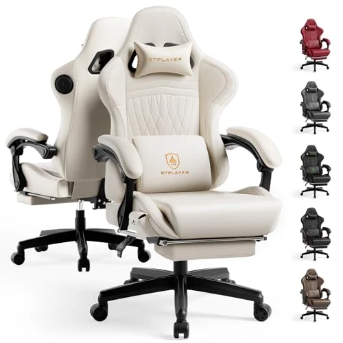 Music Gaming Chair with Built-in Speakers and Footrest — Ergonomic Chair, GTPLAYER