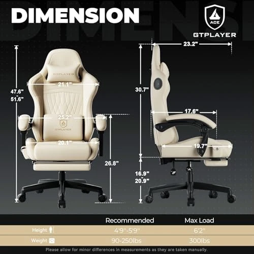 Music Gaming Chair with Built-in Speakers and Footrest — Ergonomic Chair, GTPLAYER