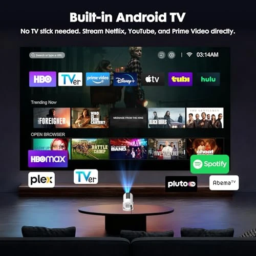 Portable Projector with WiFi 6 and Bluetooth 5.2 — Home Theater Projectors, YINCODI