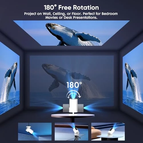 Portable Projector with WiFi 6 and Bluetooth 5.2 — Home Theater Projectors, YINCODI