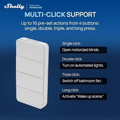 Smart Four-Button Remote Controller — Remote Controls, Shelly
