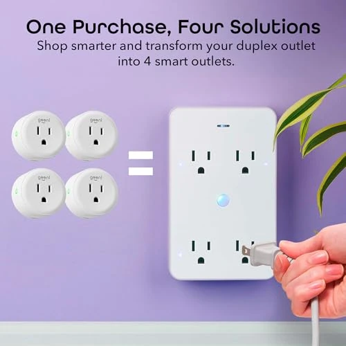 Smart Wi-Fi 4 Outlet Plug with Surge Protection — Power Guardians, Geeni