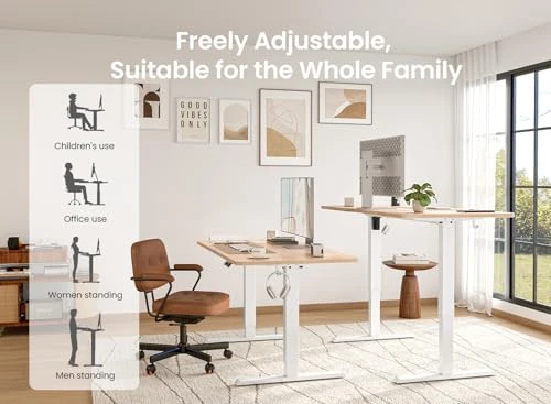 Standing Desk, Ergonomic, Electric Height Adjustable, Sit and Stand Up, Computer Office Desk with Splice Board — Workspace Solutions, BANTI