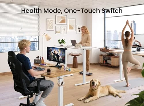Standing Desk, Ergonomic, Electric Height Adjustable, Sit and Stand Up, Computer Office Desk with Splice Board — Workspace Solutions, BANTI