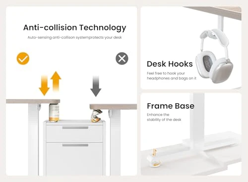 Standing Desk, Ergonomic, Electric Height Adjustable, Sit and Stand Up, Computer Office Desk with Splice Board — Workspace Solutions, BANTI
