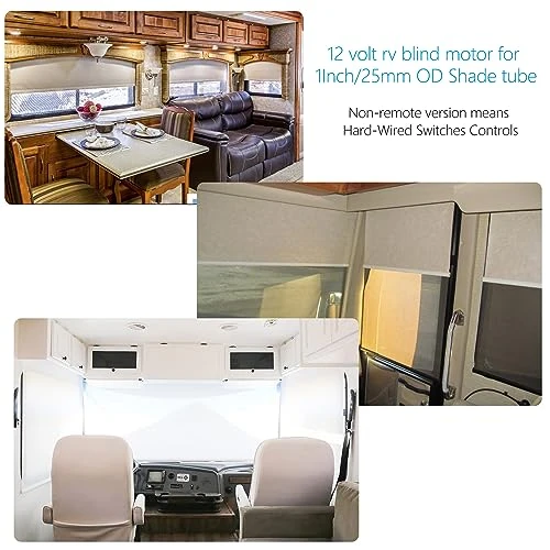 Switch Controlled Tubular Motor for Mini RV Roller Shades — Top Motor, Rollerhouse