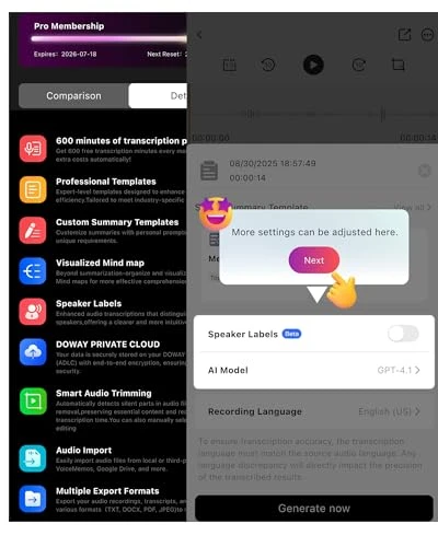 Voice Recorder with AI Transcription and Summarization — Voice Recognition & Productivity Software, THTE