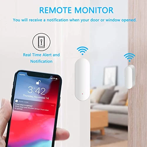 WiFi Door Sensor, Smart Window Contact Sensor for Home Security, Wireless Window Door Sensor Alarm Compatible with Alexa... — Smart Home Security, ORIKLON