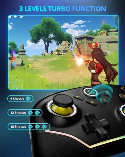 Wireless Controller with Hall Joysticks, Programmable Buttons, and RGB Lighting — Gaming Controllers, Boowen