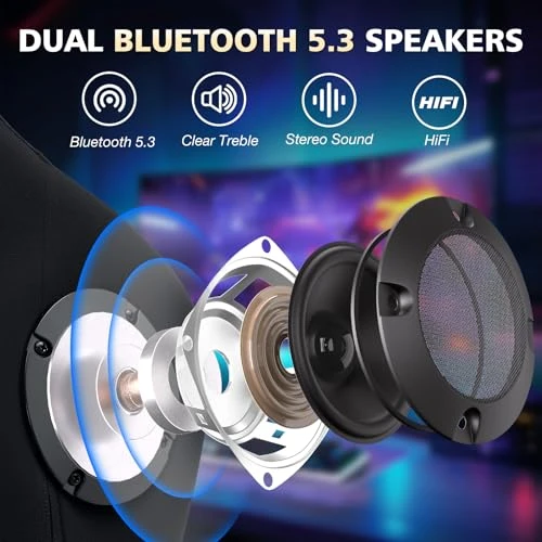 Gaming Chair with Speakers and Massage — Smart Chairs, HOFFREE