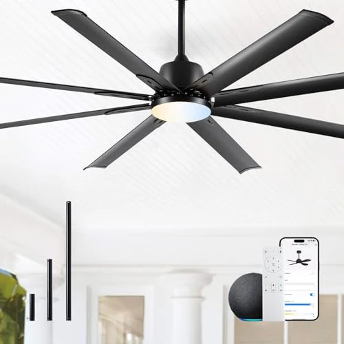 Industrial Smart Ceiling Fan with Light and Remote Control — Ceiling Fans, Minislak