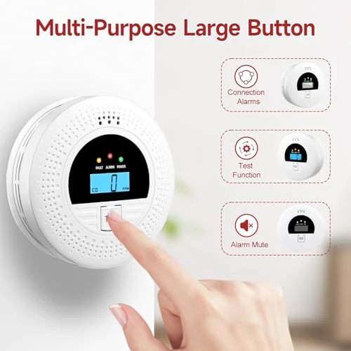 Interconnected Smoke Detectors and Carbon Monoxide Alarm 3-Pack, WUZETIAN