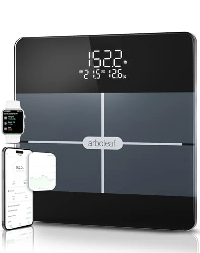 Smart Scale with BMI, Body Fat, Muscle Mass, Large LED Display, App Sync — Body Composition Analysis, Arboleaf