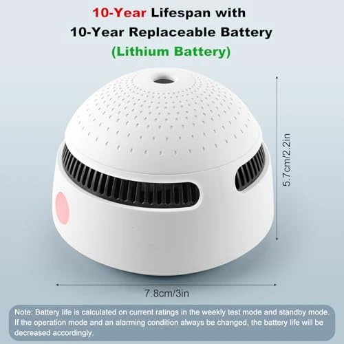 Smart Smoke Detector with 10-Year Battery — Smoke & CO Detectors, Soewolit