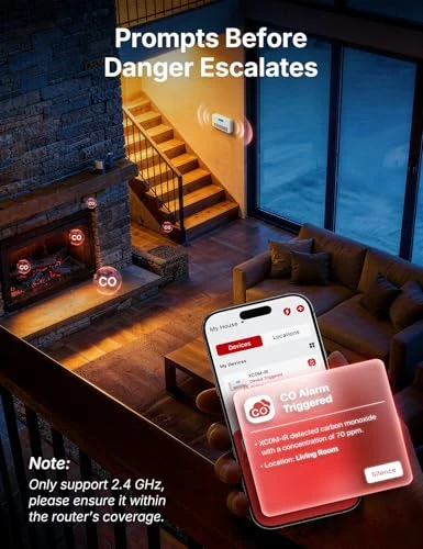 Smart Wi-Fi Carbon Monoxide Detector with Temperature and Humidity Monitor — Carbon Monoxide Detectors, X-Sense