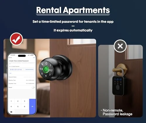 WiFi Smart Fingerprint Door Knob Lock with Keypad — Card Readers, Swikitec