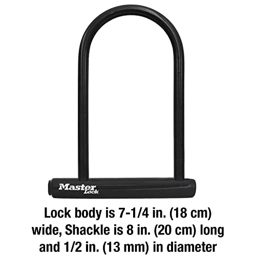 Black Bike Lock with Key, Standard Size U-Lock — U-Lock, Master Lock