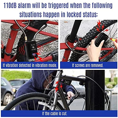 Bluetooth Bike Lock with Alarm — Cable, NUNET