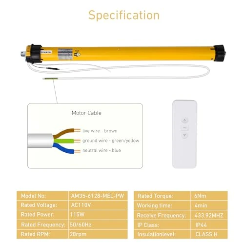 Electric Roller Blinds WiFi Motor — Top Motor, Sortfle