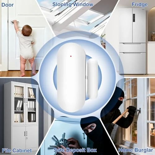 Magnetic Door Sensor Alarm with App Alerts — Smart Home Security, WARROXIDE