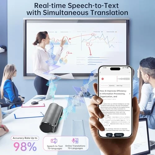 Voice Recorder with Real-Time Transcription and Translation — Portable Audio Recorders, Zotduo