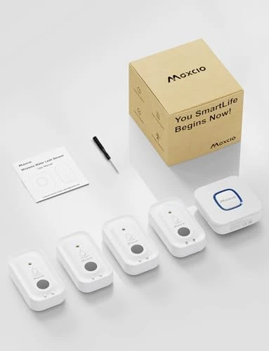 Wi-Fi Water Leak Detector 4 Pack — Water Leak Detection Systems, Maxcio