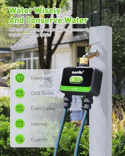 WiFi Water Timer for Garden Hose with Brass Inlet — Irrigation System, RainPoint