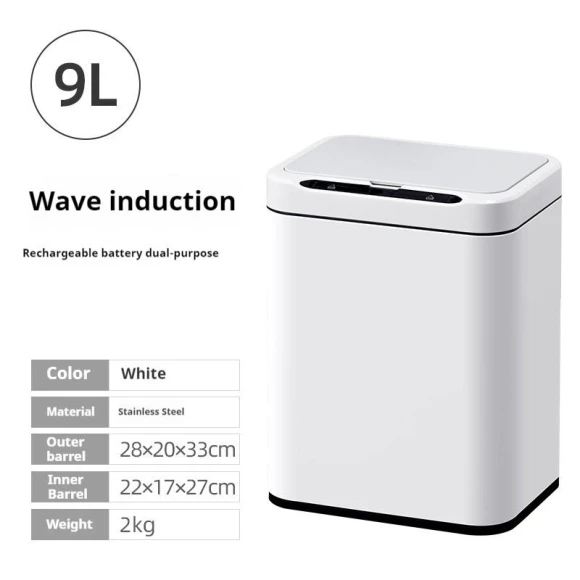 Automatic Sensor Stainless Steel Kitchen Trash Can — Smart Trash Can, Refreshing Home