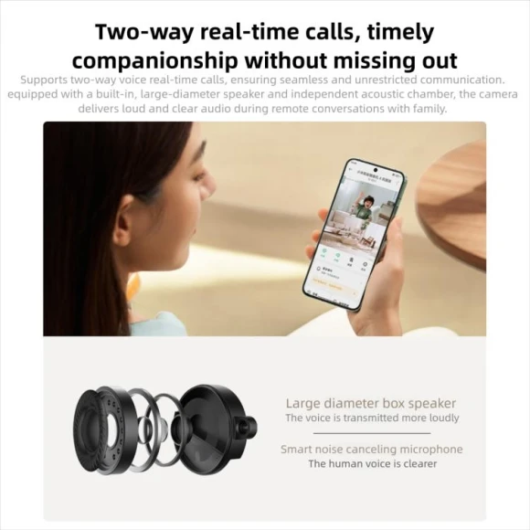 Smart Camera with Dual Lens, 360 Degree PTZ Rotation, Xiaomi