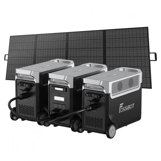 Portable Power Station with Extra Batteries and Solar Panel Kit — Portable Power Station, FOSSiBOT