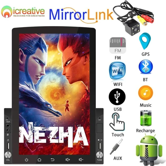 Vertical Screen Android MP5 Car Radio with Wi-Fi, Mirror Link, GPS, Bluetooth, FM, Video Output, 2 Din, 3 USB,... — Car Infotainment System, icreative
